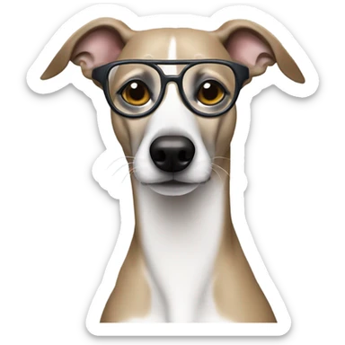 Whippet wit glasses sticker