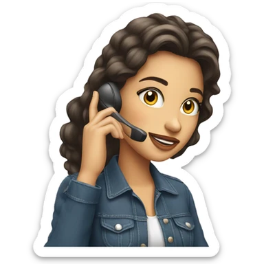 A beautiful girl on phone call sticker
