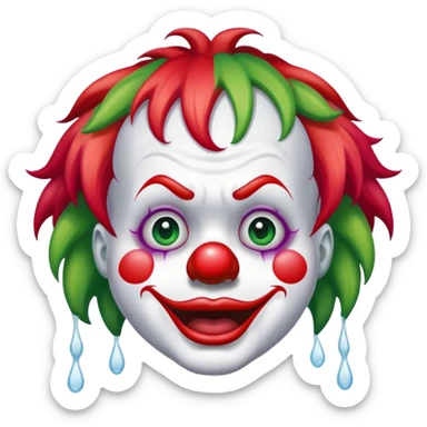 un payaso llorando cocodrilos sticker