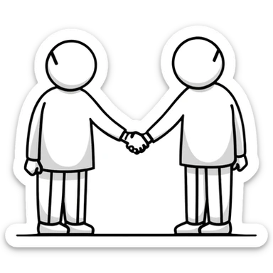 anxious and avoidant attachment styles finding middle ground during conflict, one person taking a pause but holding hands to show connection, the other respecting need for processing time sticker