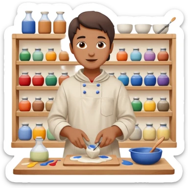 paintcrush with glaze in ceramics workshop

































 sticker