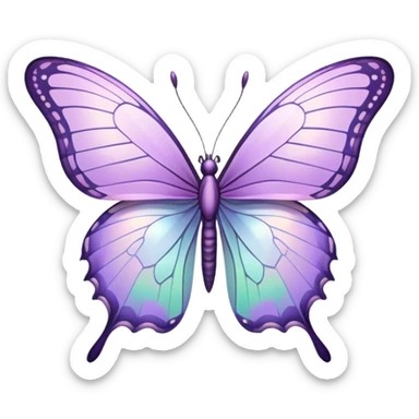 Pastel lilac iridescent butterfly sticker