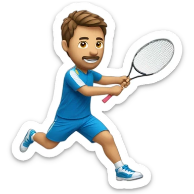 Homme jouant du badminton sticker