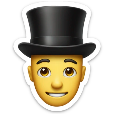 Top hat on head sticker