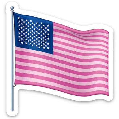 Drapeau Americain rose 100% sauf les etoile et les Bandes le bleu remplacer par du rose sticker