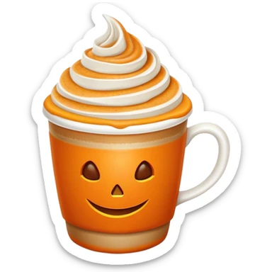 Orange pumpkin spice latte sticker