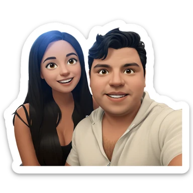 smiling girl with boy selfie sticker