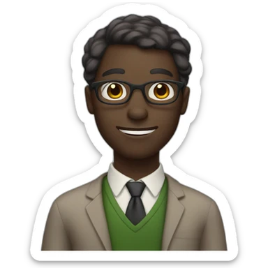 dark skin frog lookalike teacher sticker