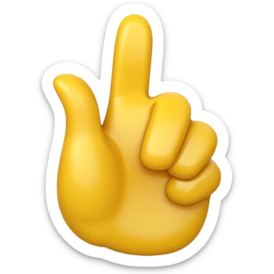 Apple-style 3D illustration of a single yellow emoji hand giving a thumbs up gesture, glossy and rounded, centered on a clean white background, soft shadow underneath, isolated and minimal design sticker