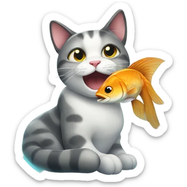 CAT with fish sticker