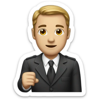 a man negotiating sticker