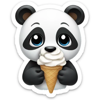 Panda eating ice cream sticker