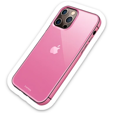 iPhone 14 pro in glossy pink case sticker