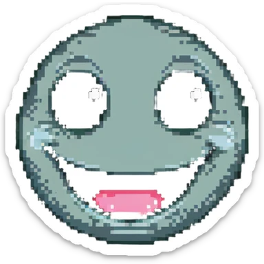 goofy cross-eyed face with big smile sticker