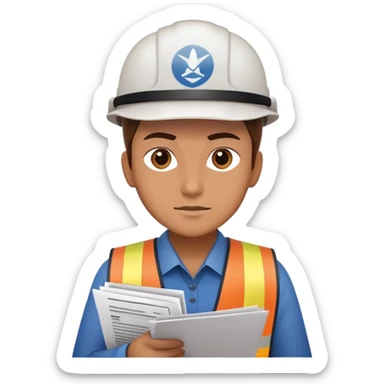 logistics specialist working with shipping documents sticker