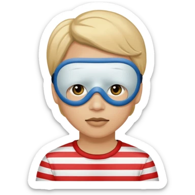 A theif robber emoji,Stripped shirt.eye mask. sticker