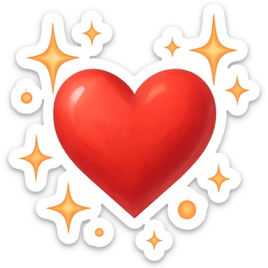 romantic heart with sparkles sticker