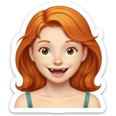 ginger girl pretty laughing sticker