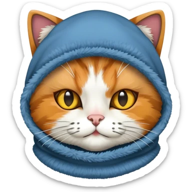 cat wearing balaclava  sticker
