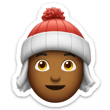 An emoji with a toboggan on its head.  sticker