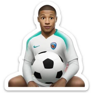 Panda qui joue au foot avec mbappe sticker