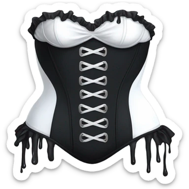 Dark Corset and bikini bottom dripping white paint sticker