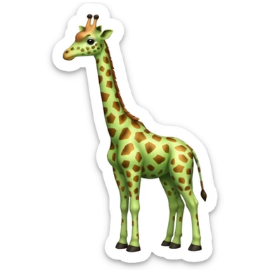 green furry giraffe sticker