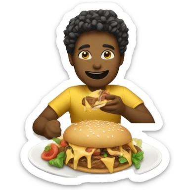 Eating yummy food sticker