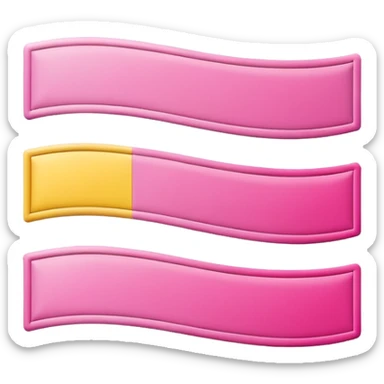 1/3rd Pink, 1/3rd white, 1/3rd yellow horizontal banner sticker