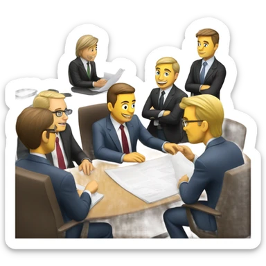 white men board meeting sticker