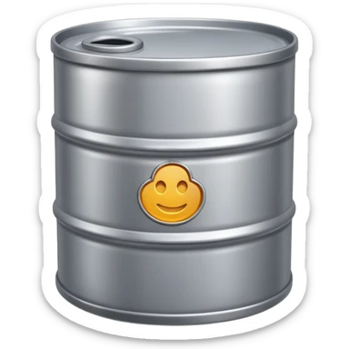 generate a realistic metal oil barrel without rust sticker