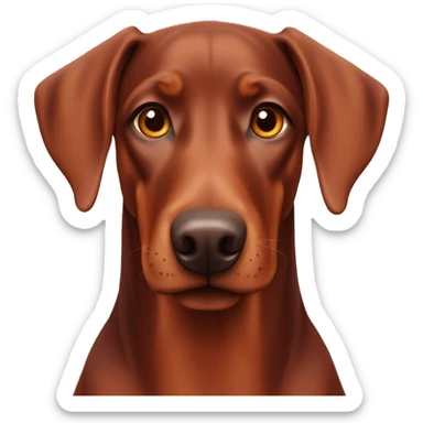 Red Doberman pinscher floppy ears sticker