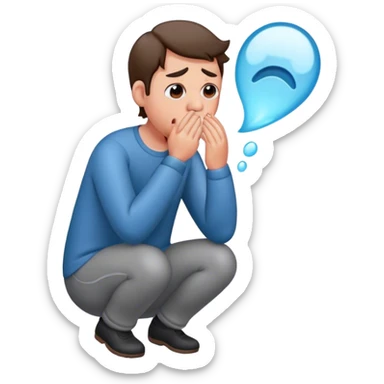 farting crying man  sticker