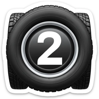 semi tire with the number 2 bright in the center of it sticker