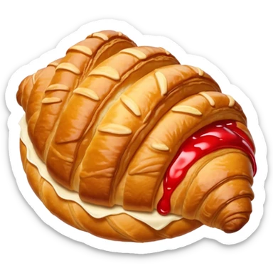 croissant with red coquette sticker
