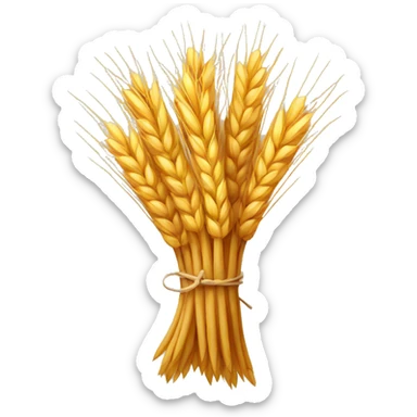 A bundle of wheat, with a happy expression sticker