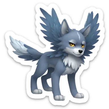 Winged Wolf-Pokémon full body sticker