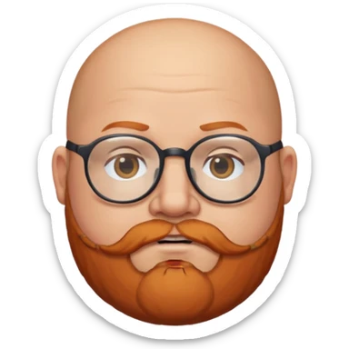 Bald fat man With ginger beard wearing glasses sticker