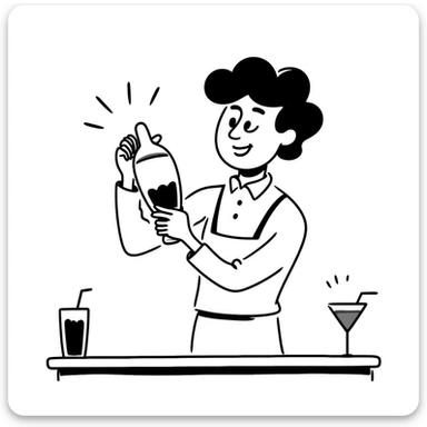 bartender using a Tin-on-Tin shaker sticker