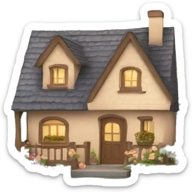 cozy cottage house  sticker