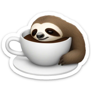 A Sleepy Sloth drinking coffee sticker