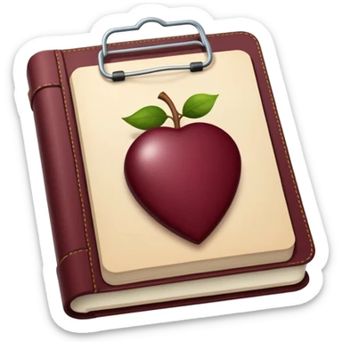 HAZ UN planificador de lista de objetivos en color vinotinto/rojo carmesí brillante, con hojas blancas sticker