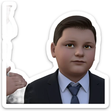 dapper boy in formal attire sticker