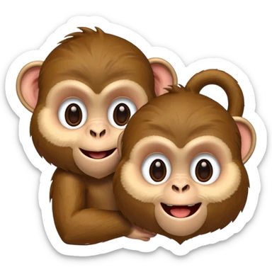 two monkeys chatting sticker