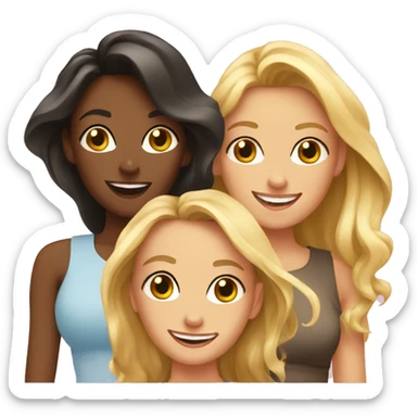 Four girlfriends happy sticker