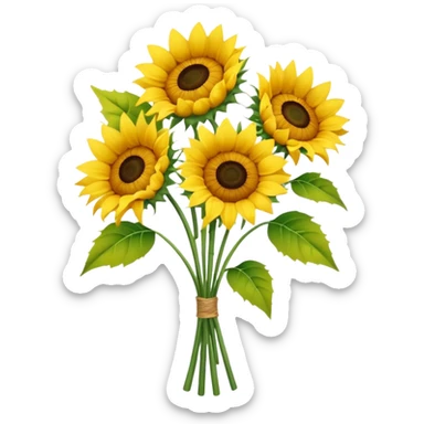 bouquet of 5 sunflower sticker