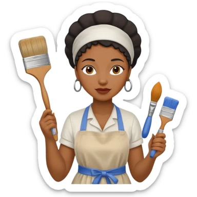 Ceramic Painter black woman sticker