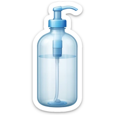 empty beauty product bottle icon, such as a pump bottle or tube, with no contents sticker