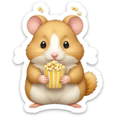 hamster holding pop corn sticker