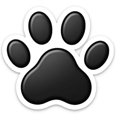 Black outline dog paw print sticker